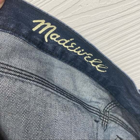 Madewell dark wash Denim Jean Shorts Summer Whiskering Size 28 - Picture 5 of 7